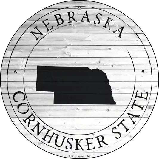 Nebraska Cornhusker State Novelty Metal Circle Sign