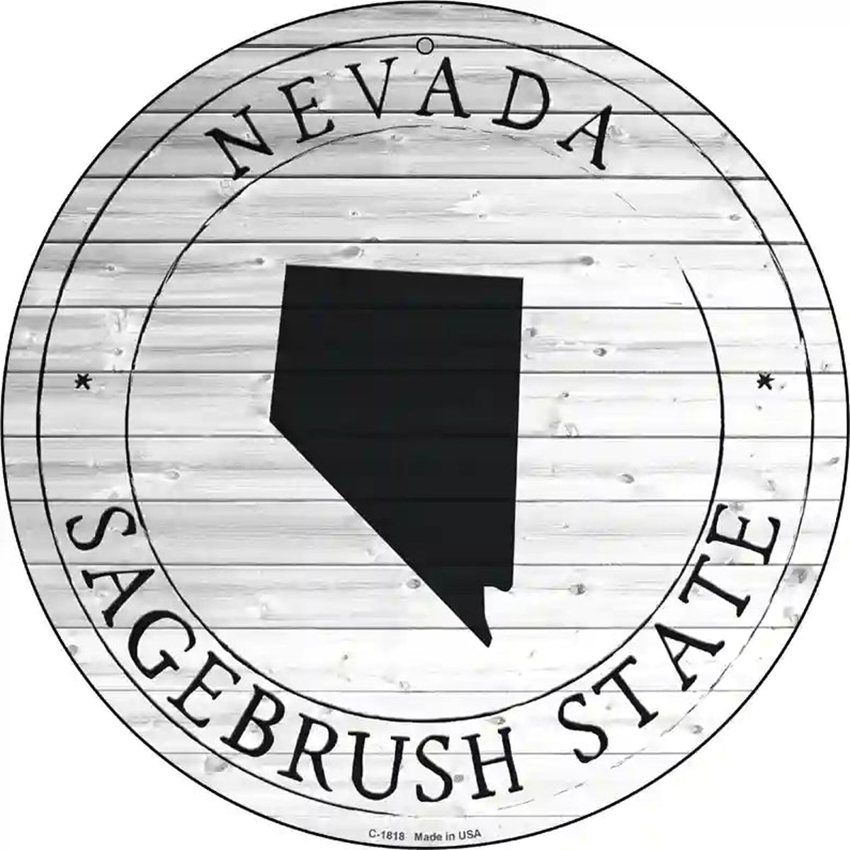 Nevada Sagebrush State Novelty Metal Circle Sign