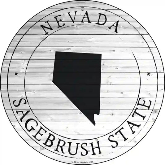 Nevada Sagebrush State Novelty Metal Circle Sign