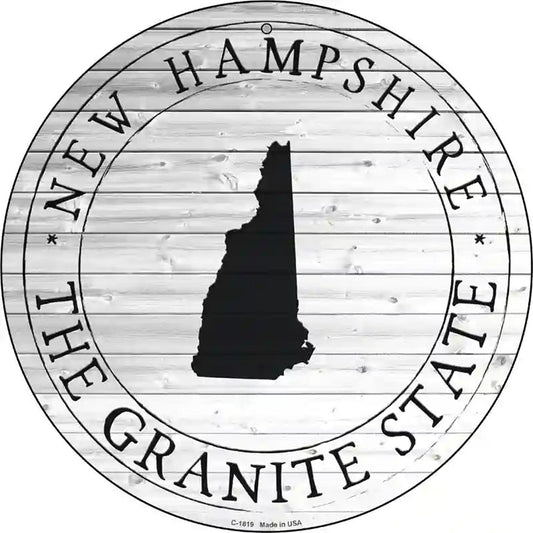 New Hampshire Granite State Novelty Metal Circle Sign