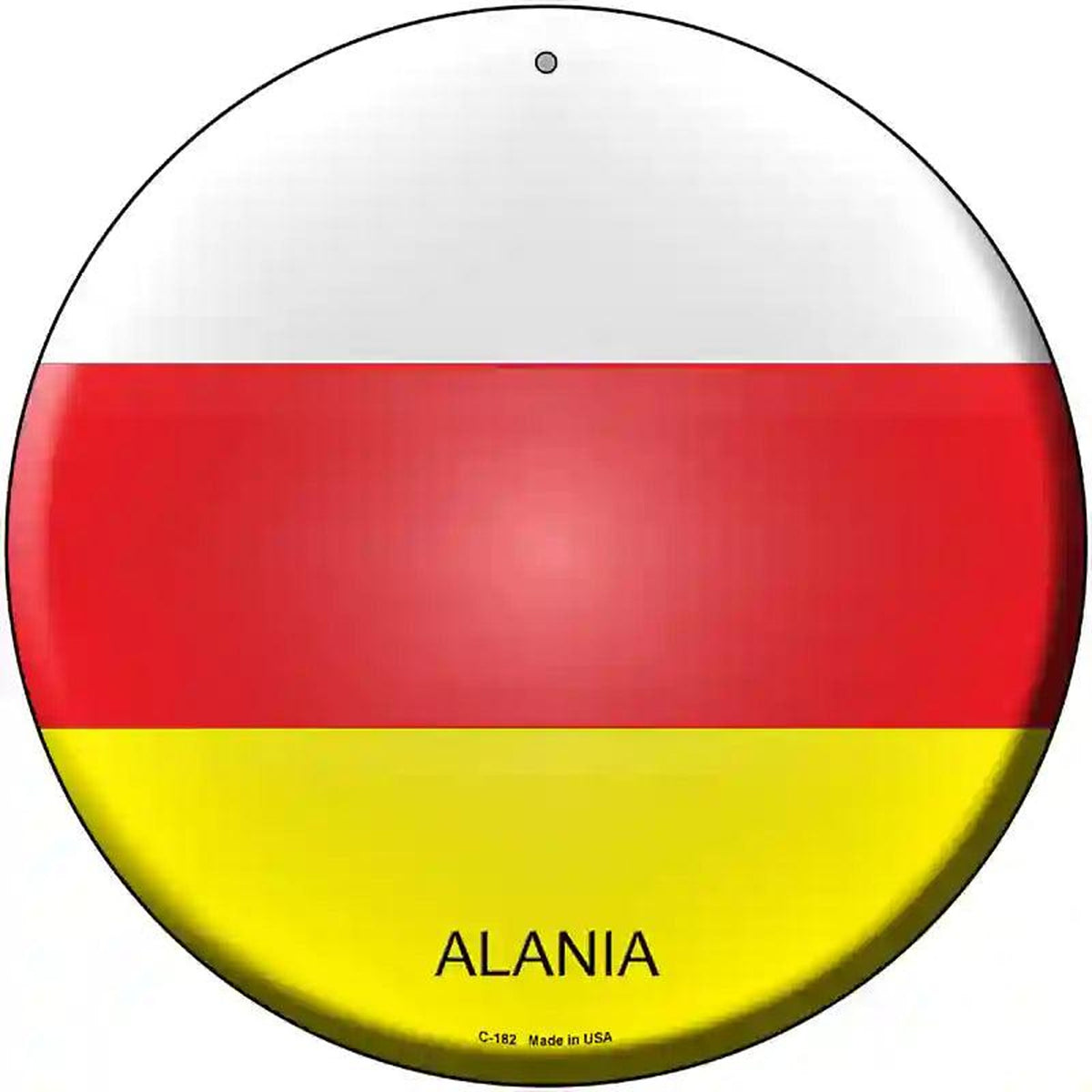 Alania Country Novelty Metal Circular Sign