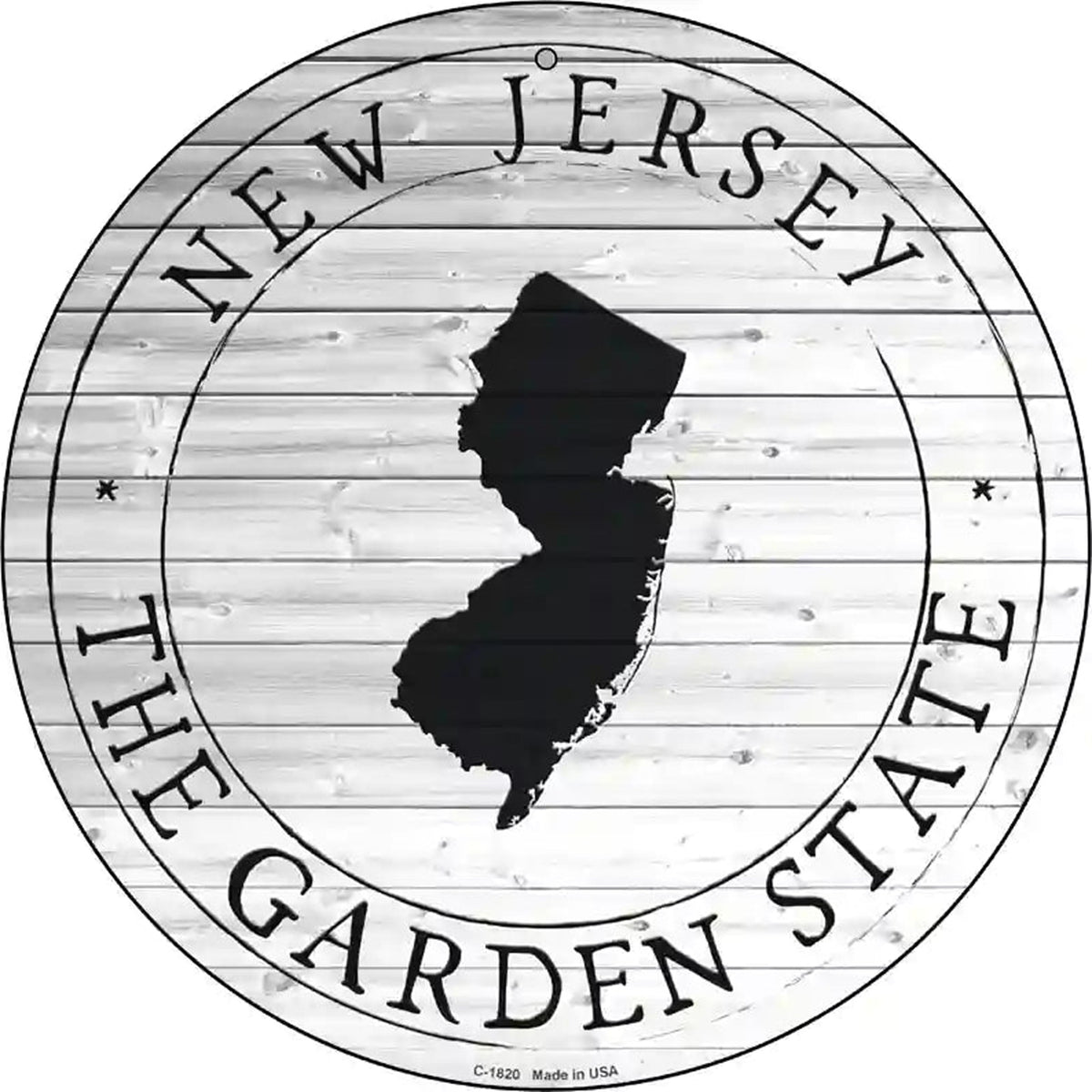 New Jersey Garden State Novelty Metal Circle Sign