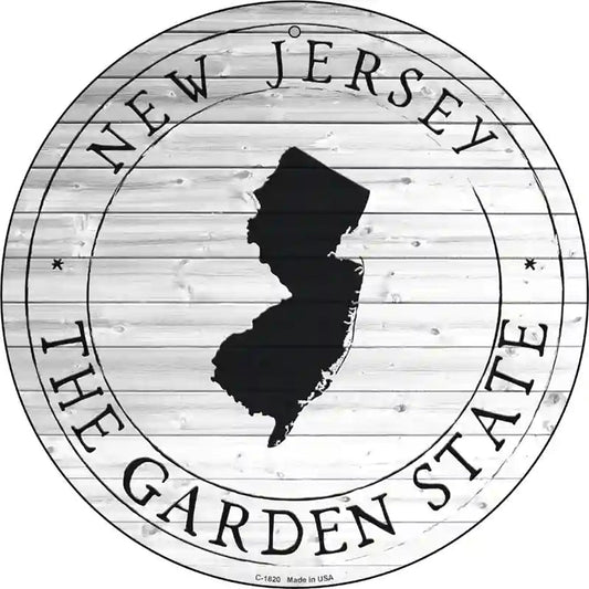 New Jersey Garden State Novelty Metal Circle Sign