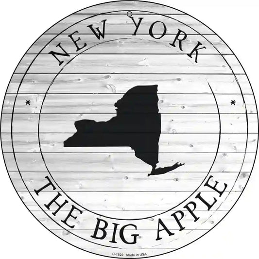 New York Big Apple Novelty Metal Circle Sign