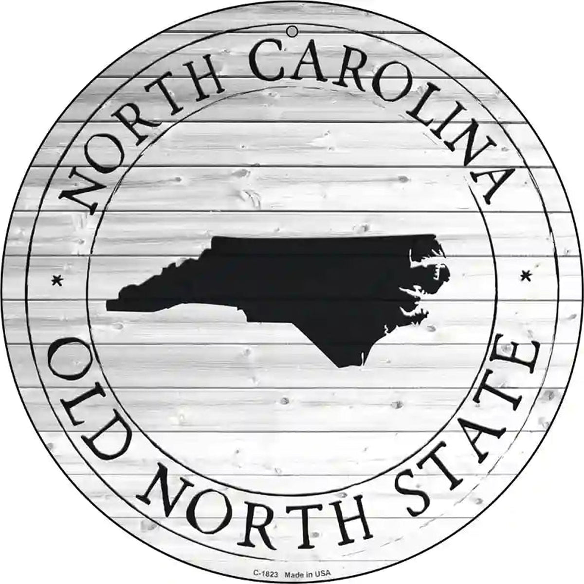 North Carolina Old North State Novelty Metal Circle Sign