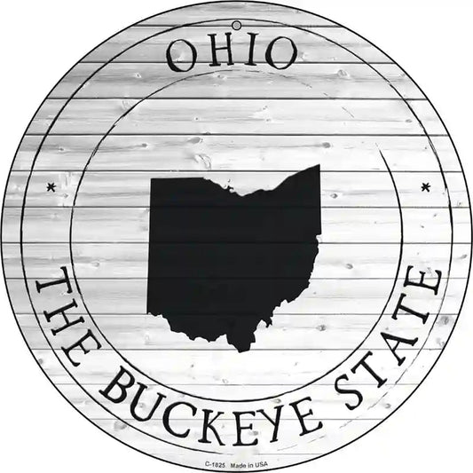 Ohio Buckeye State Novelty Metal Circle Sign