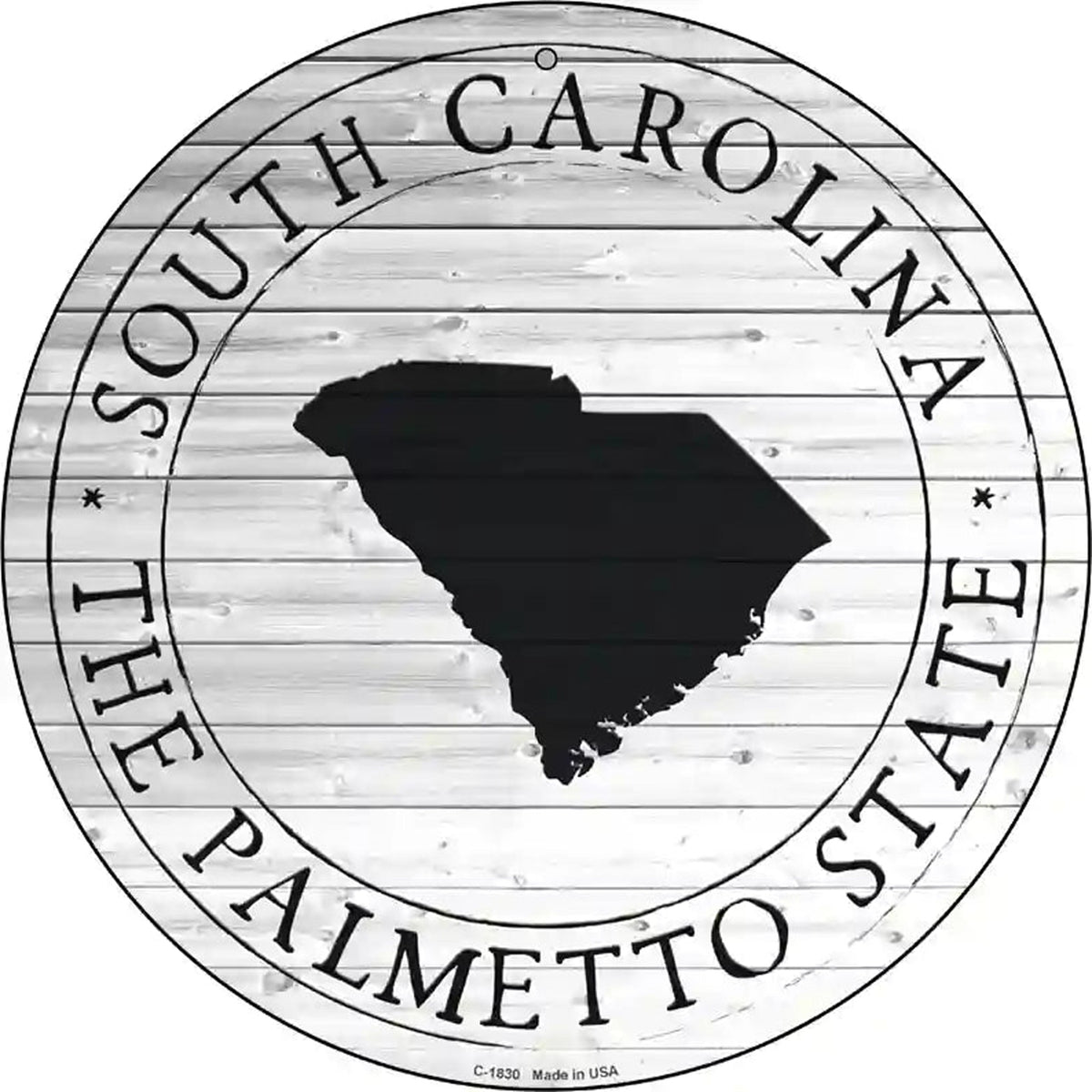 South Carolina Palmetto State Novelty Metal Circle Sign