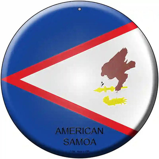 American Samoa Country Novelty Metal Circular Sign