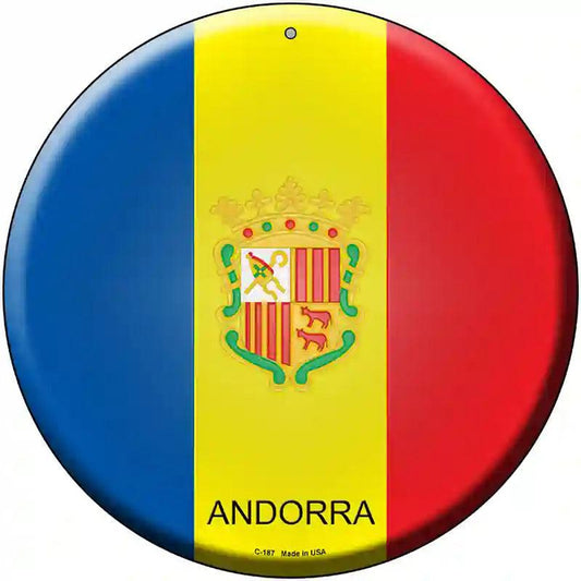 Andorra Country Novelty Metal Circular Sign
