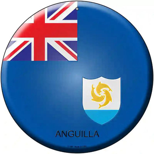 Anguilla Country Novelty Metal Circular Sign