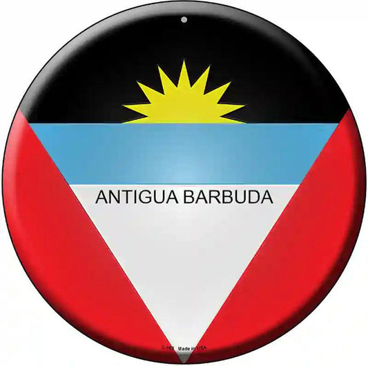 Antigua Barbuda Novelty Metal Circular Sign