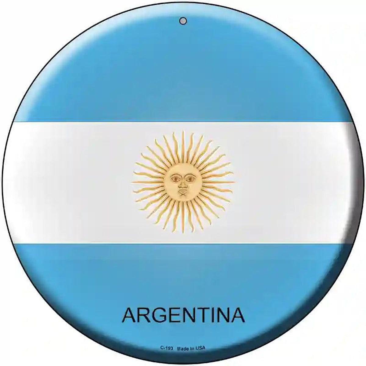 Argentina Novelty Metal Circular Sign