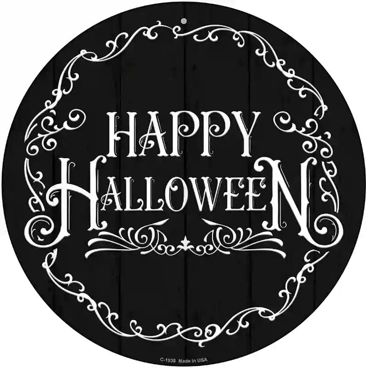 Happy Halloween Black Novelty Metal Circle Sign