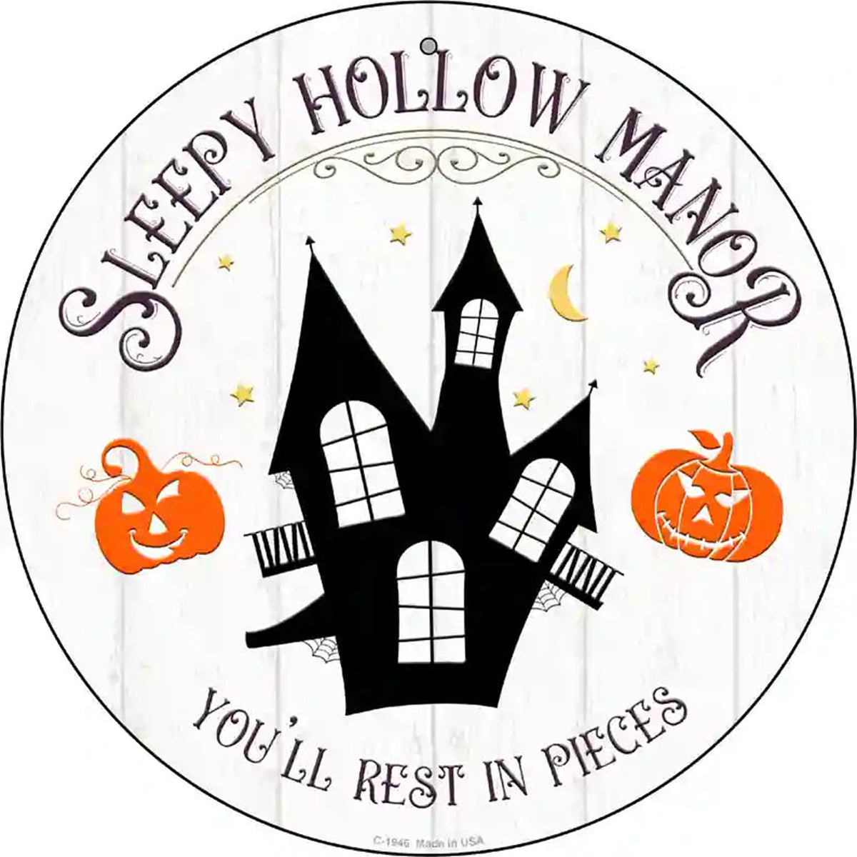 Sleepy Hollow Manor Novelty Metal Circle Sign