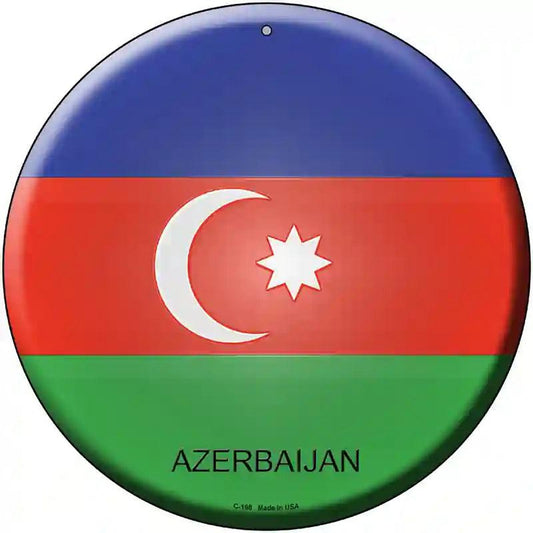 Azerbaijan Country Novelty Metal Circular Sign