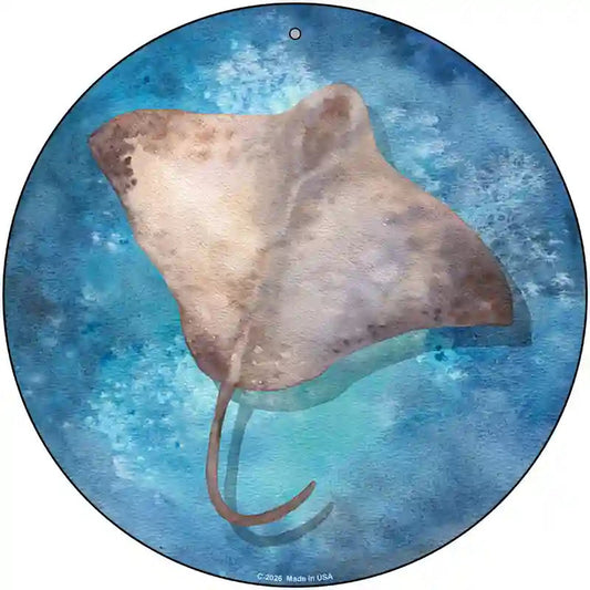 Stingray Blue Novelty Metal Circle Sign