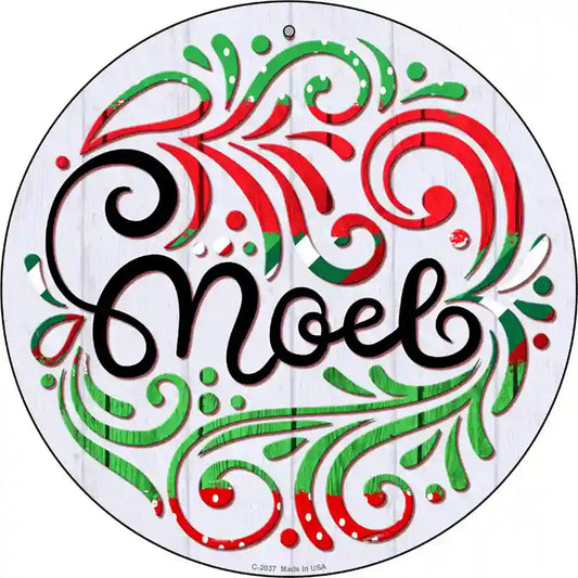 Noel Christmas Novelty Metal Circle Sign