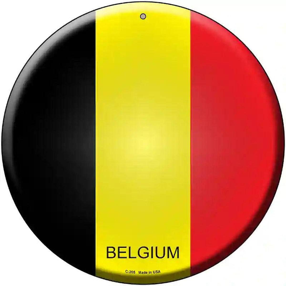Belgium Country Novelty Metal Circular Sign