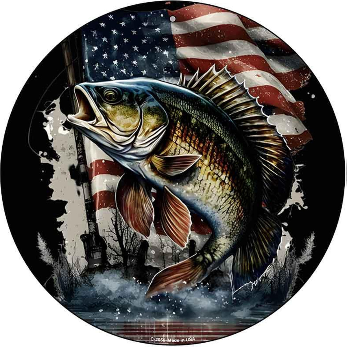 American Bass Novelty Metal Circular Sign