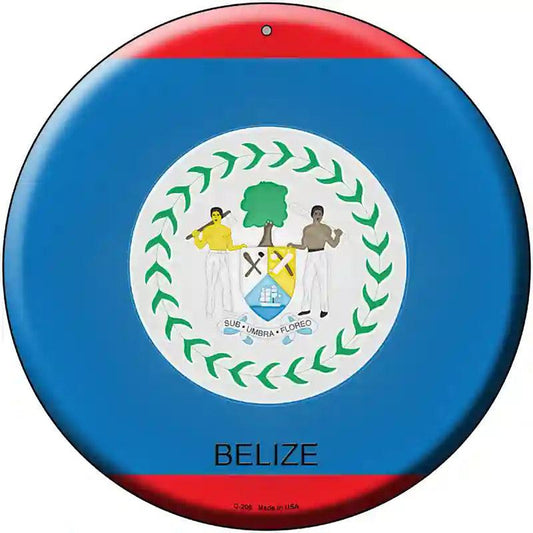 Belize Country Novelty Metal Circular Sign