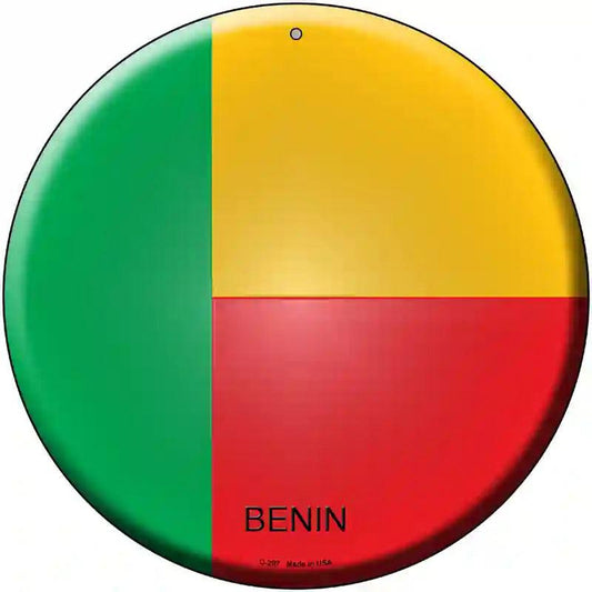 Benin Country Novelty Metal Circular Sign