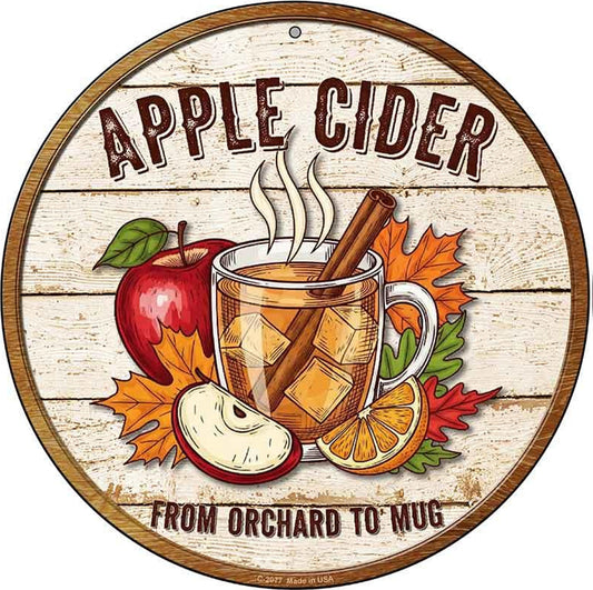 Apple Cider Novelty Metal Circular Sign