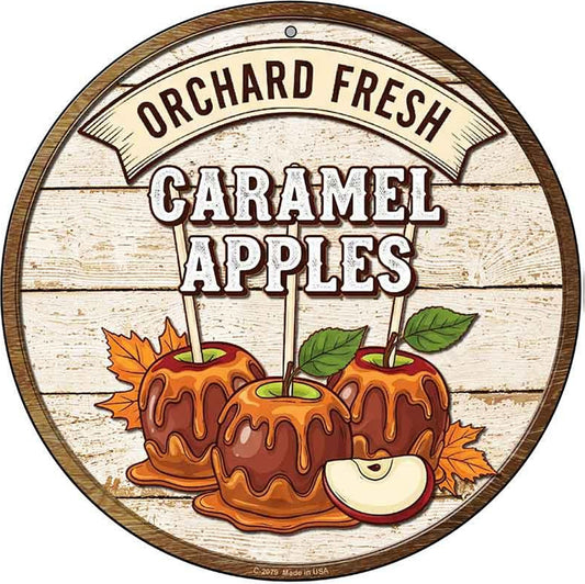 Caramel Apples Novelty Metal Circular Sign