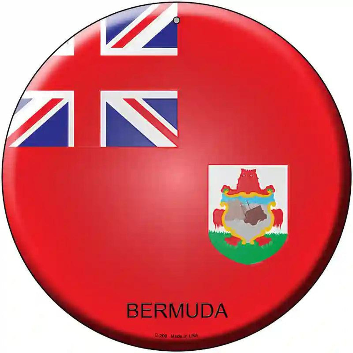 Bermuda Country Novelty Metal Circular Sign