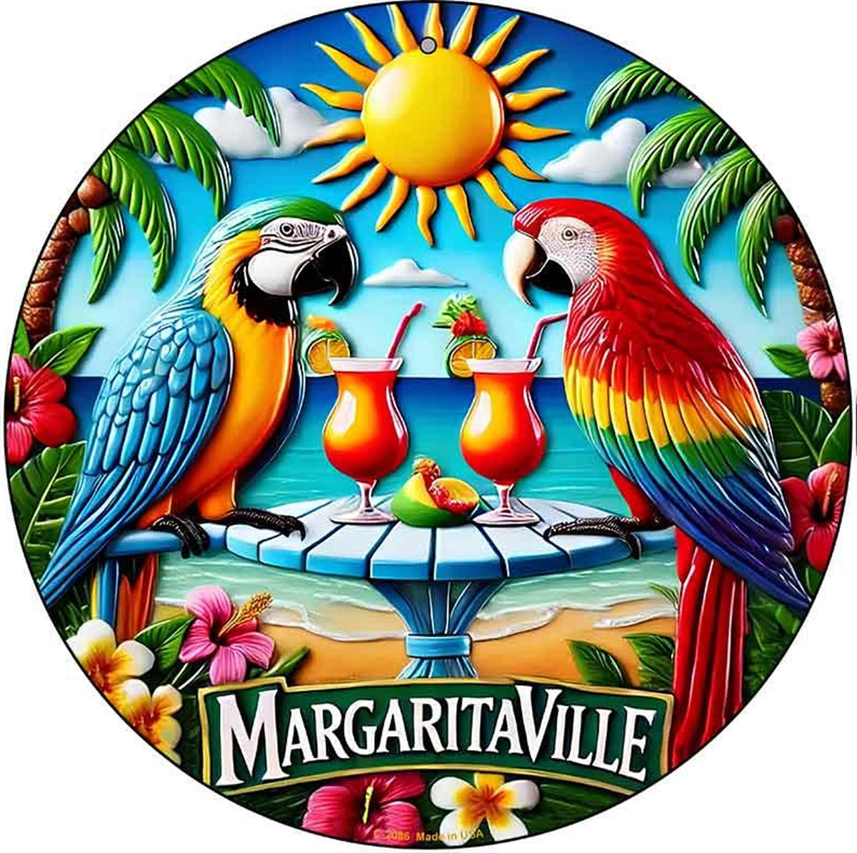 Margaritaville Novelty Metal Circular Sign