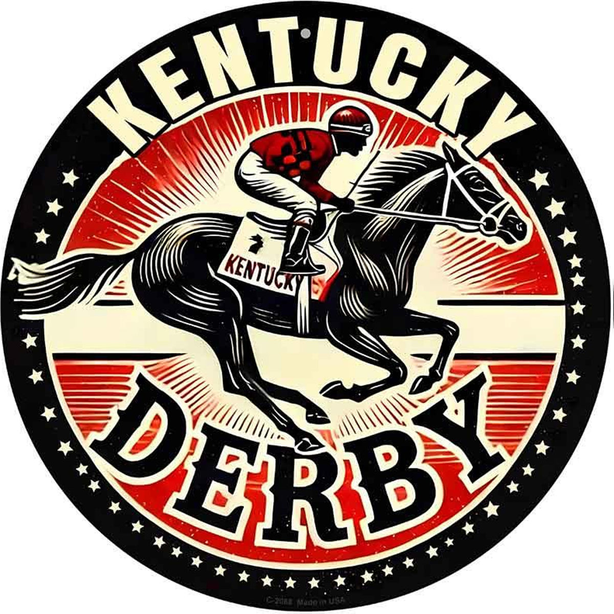 Kentucky Derby Novelty Metal Circular Sign