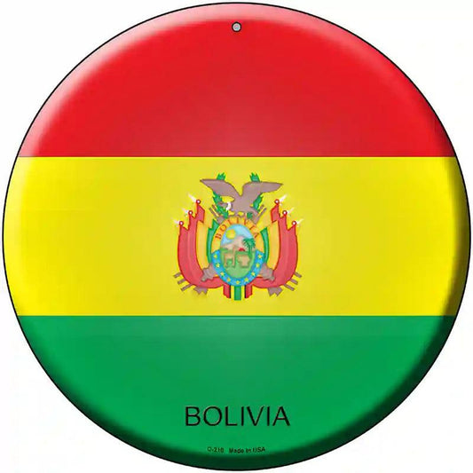 Bolivia Country Novelty Metal Circular Sign