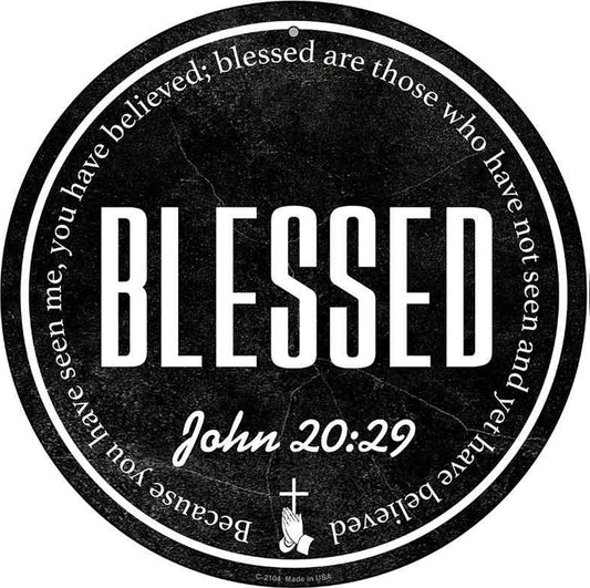 Blessed Bible Verse Novelty Metal Circular Sign