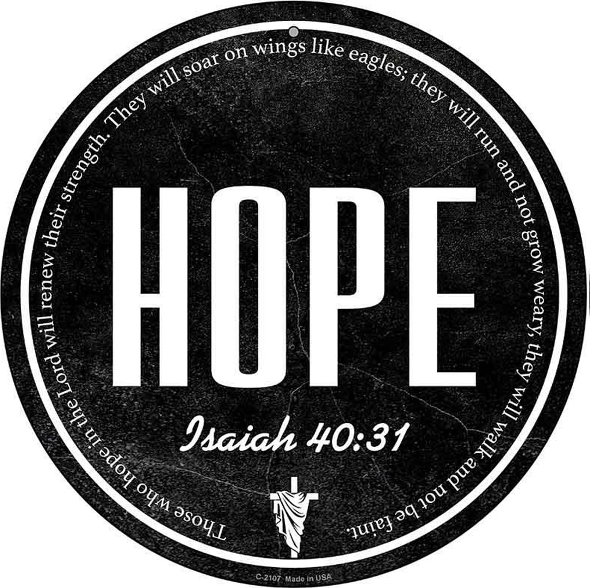 Hope Bible Verse Novelty Metal Circular Sign