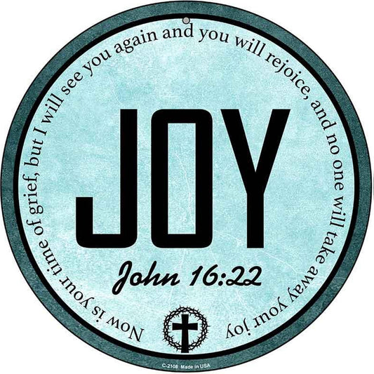 Joy Bible Verse Novelty Metal Circular Sign