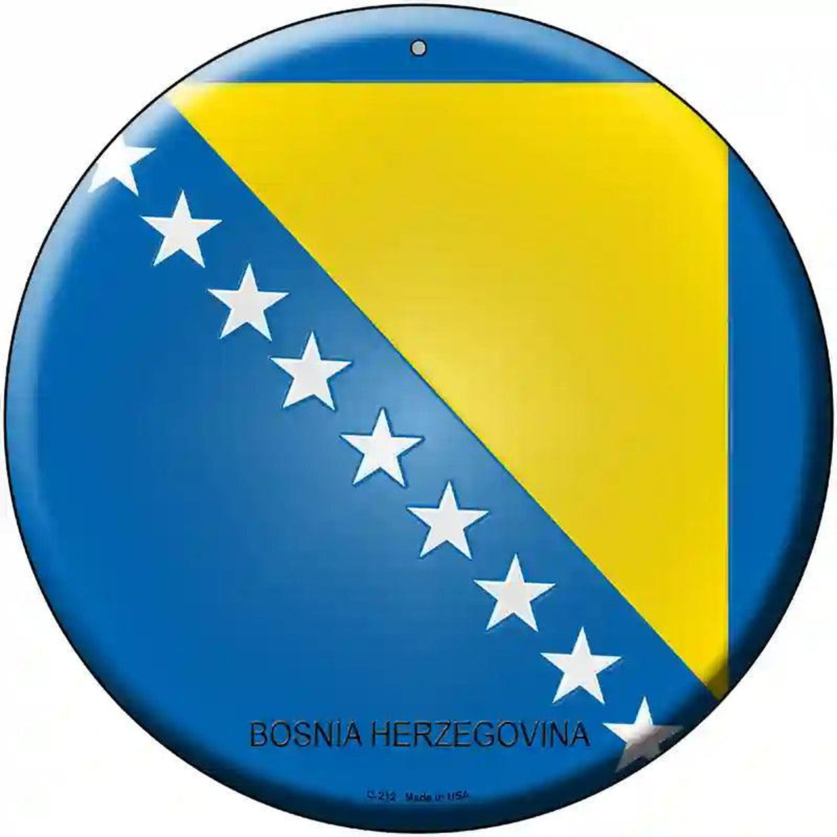 Bosnia Herzegovina Country Novelty Metal Circular Sign