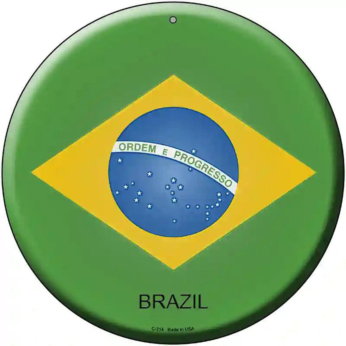 Brazil Country Novelty Metal Circular Sign