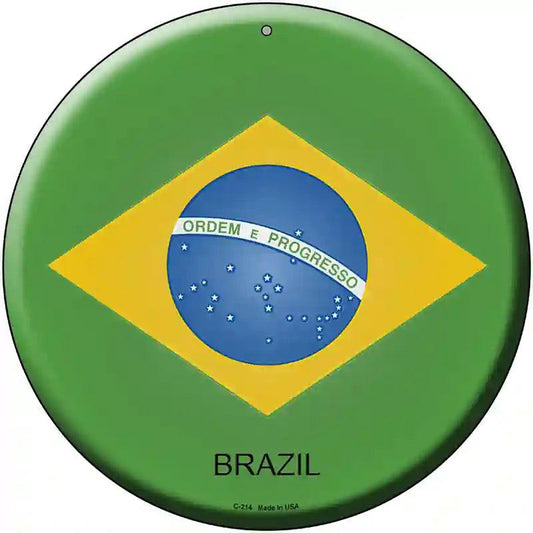 Brazil Country Novelty Metal Circular Sign