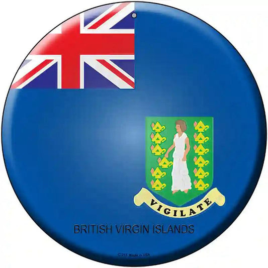 British Virgin Islands Country Novelty Metal Circular Sign