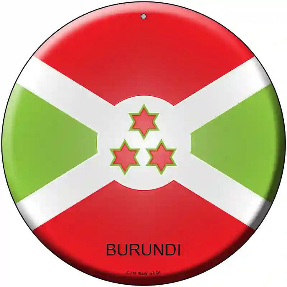 Burundi Country Novelty Metal Circular Sign
