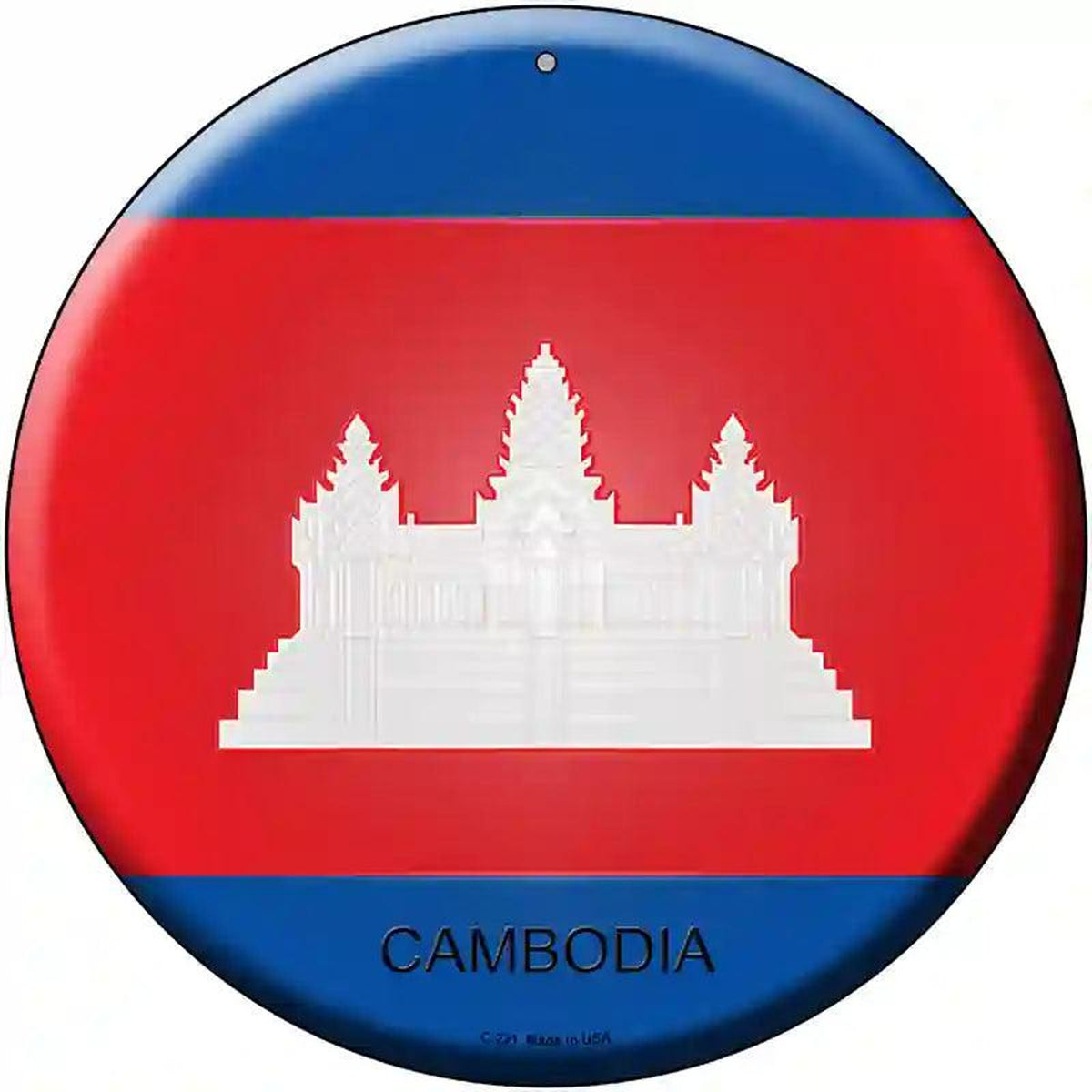 Cambodia Country Novelty Metal Circular Sign