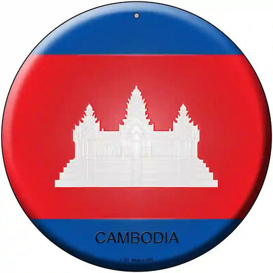 Cambodia Country Novelty Metal Circular Sign