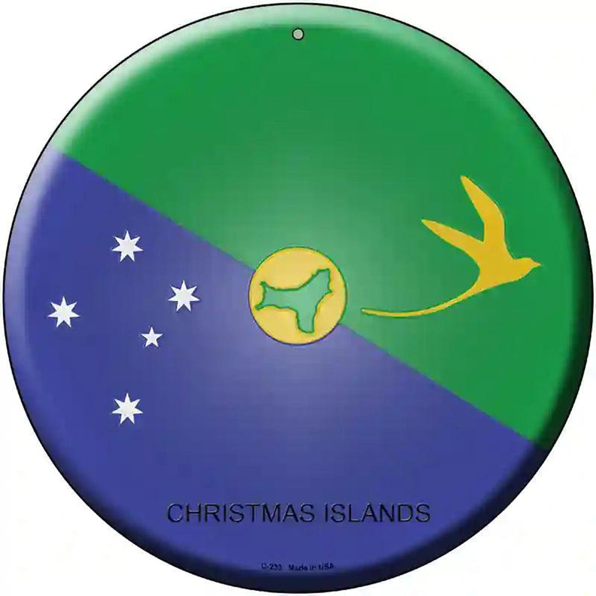Christmas Islands Country Novelty Metal Circular Sign