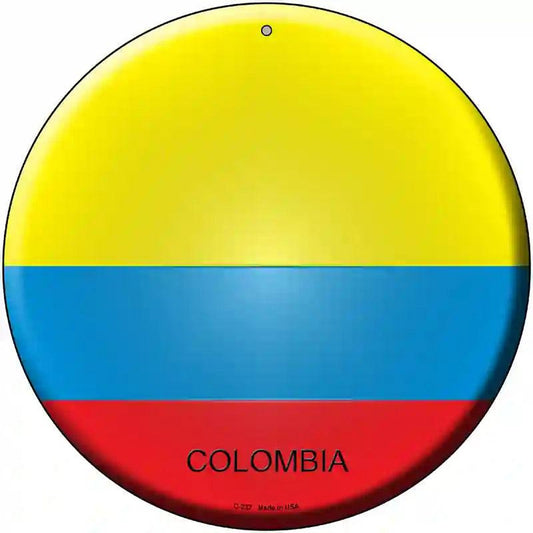 Colombia Country Novelty Metal Circular Sign