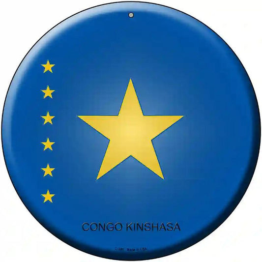 Congo Kinshasa Country Novelty Metal Circular Sign