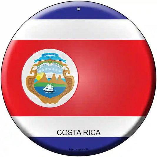Costa Rica Country Novelty Metal Circular Sign