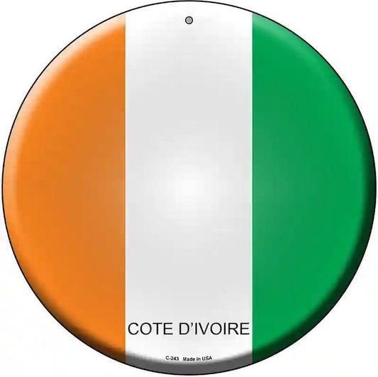 Cote Divoire Country Novelty Metal Circular Sign
