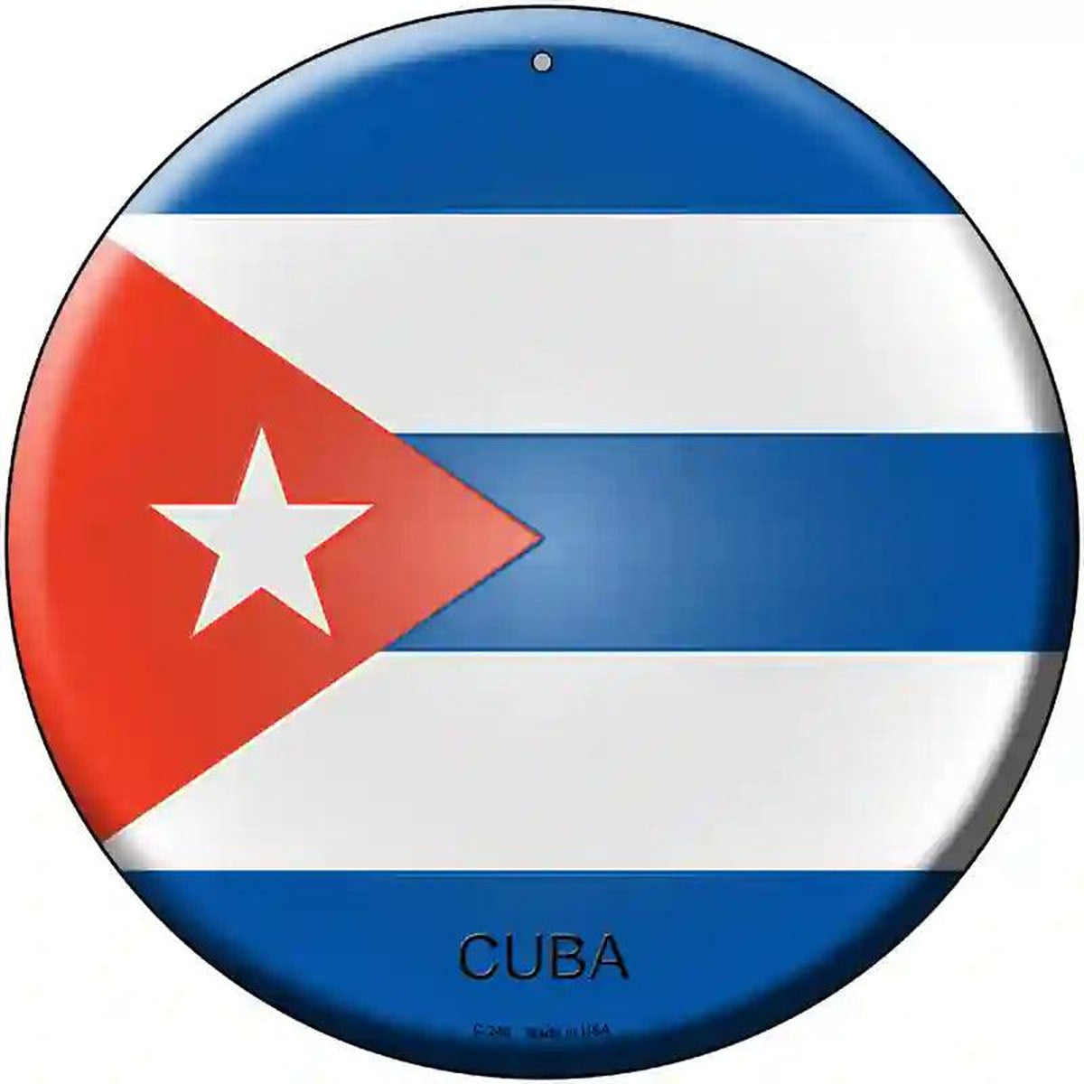 Cuba Country Novelty Metal Circular Sign