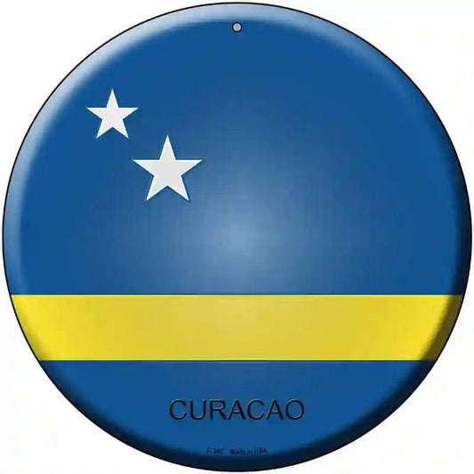 Curacao Country Novelty Metal Circular Sign