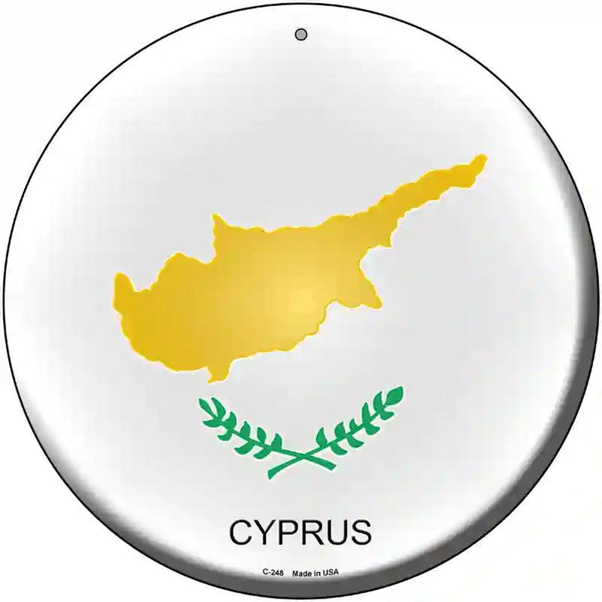 Cyprus Country Novelty Metal Circular Sign