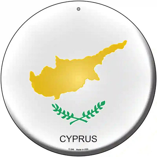 Cyprus Country Novelty Metal Circular Sign